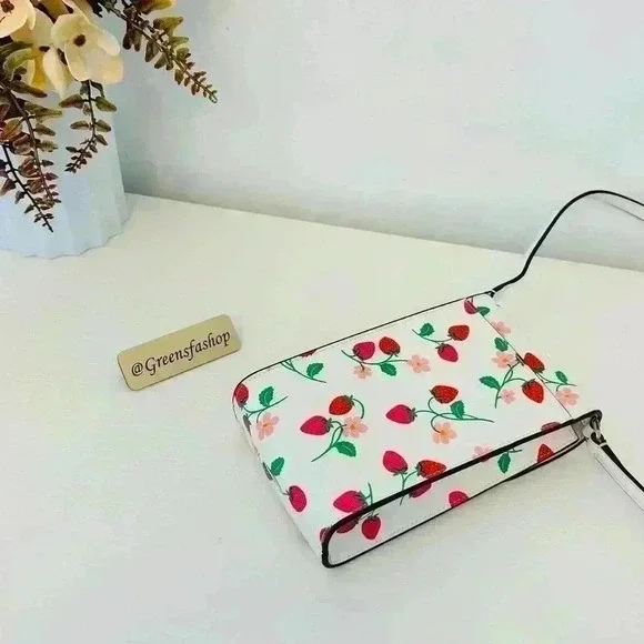 Kate Spade Purse Strawberry Vine North South Phone Crossbody - Picture 4 of 10